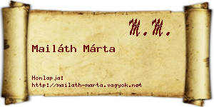 Mailáth Márta névjegykártya